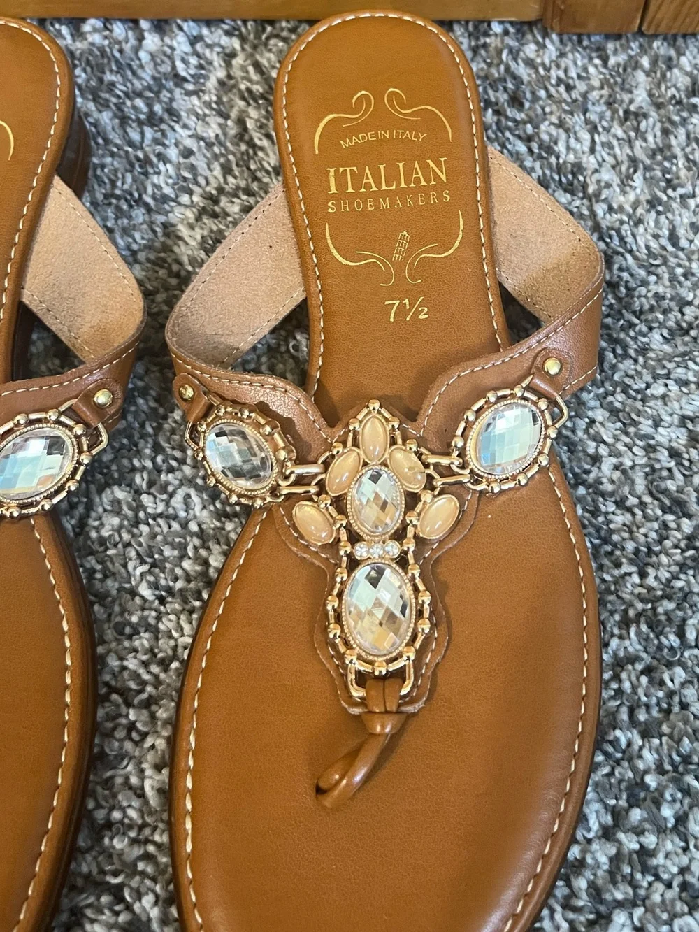 Italian Shoemakers Jeweled Sandals